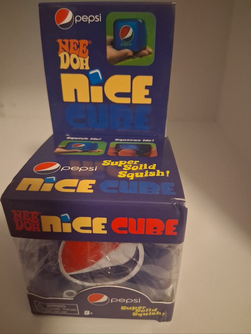 Pepsi Blue Nice Cube Squishy Toy with Red & White Logo